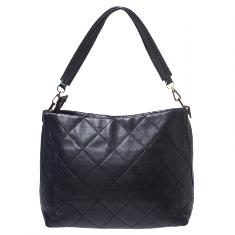 Pre Owned Kate Spade Black Quilted Leather New York Emerson Lane Small Ryley Shoulder Bag