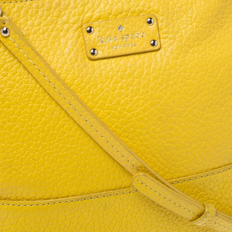 Pre Owned Kate Spade Yellow Leather Crossbody Bag