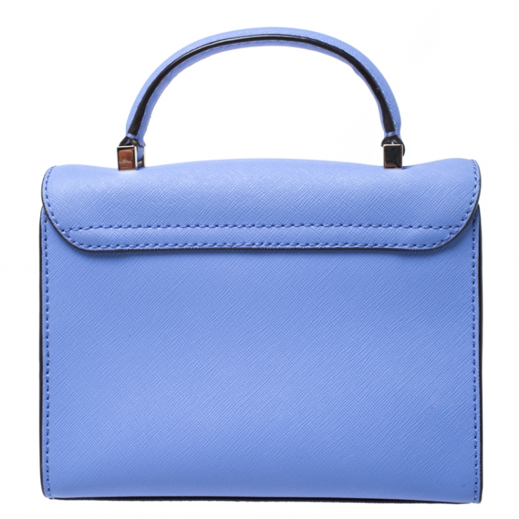 Pre Owned Kate Spade Blue Leather Mini Nora Top Handle Bag