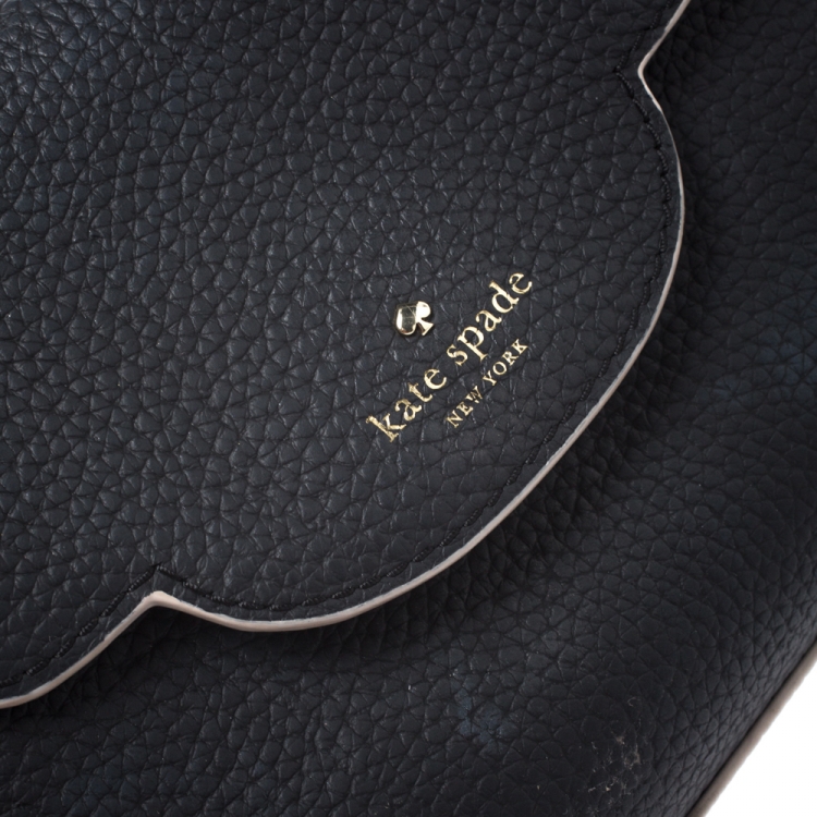 Pre Owned Kate Spade Black Leather Mini Nora Top Handle Bag