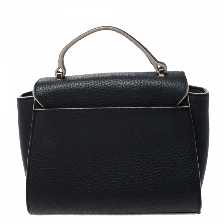 Pre Owned Kate Spade Black Leather Mini Nora Top Handle Bag