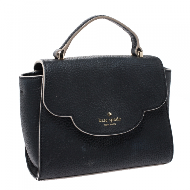Pre Owned Kate Spade Black Leather Mini Nora Top Handle Bag