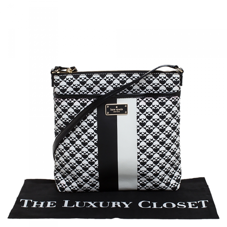 مملوكة مسبقًا Kate Spade Black/White Coated Canvas Crossbody Bag