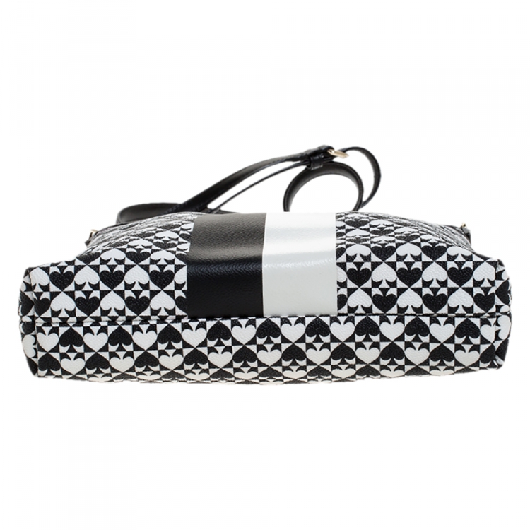 مملوكة مسبقًا Kate Spade Black/White Coated Canvas Crossbody Bag