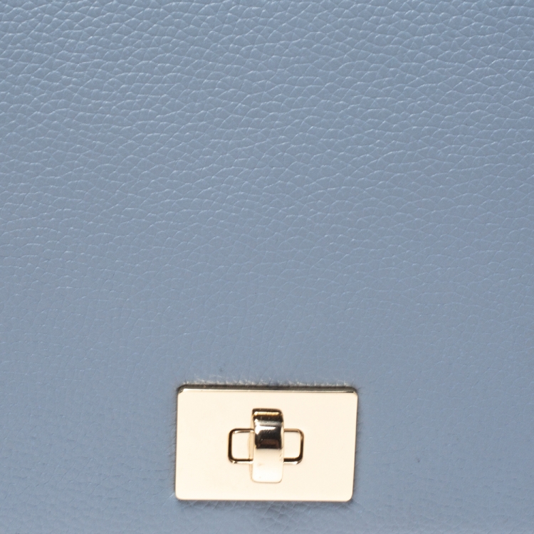 Pre Owned Kate Spade Light Blue Leather Pearl Embellished Maisie Serrano Crossboby Bag