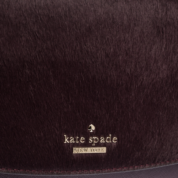 Pre Owned Kate Spade Plump Leather,Suede and Calfhair Laurel Way Greer Shoulder Bag