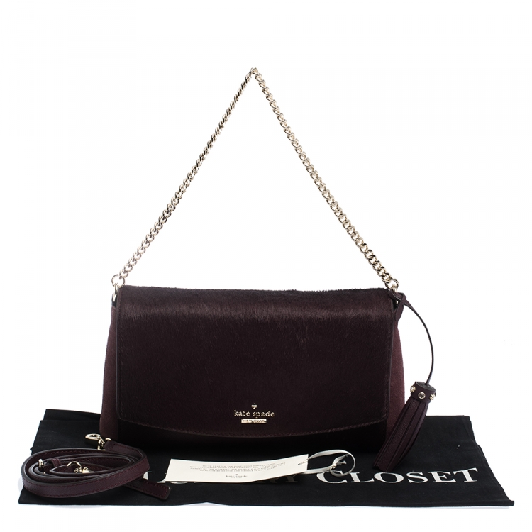 Pre Owned Kate Spade Plump Leather,Suede and Calfhair Laurel Way Greer Shoulder Bag