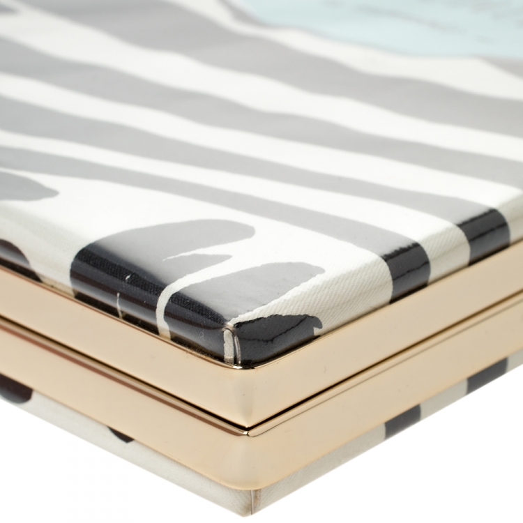 مملوكة مسبقًا Kate Spade Tri Color PVC and Canvas I Married Adventure Clutch