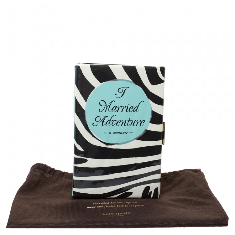 مملوكة مسبقًا Kate Spade Tri Color PVC and Canvas I Married Adventure Clutch