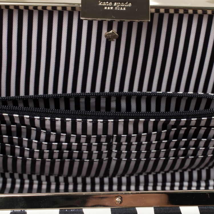 مملوكة مسبقًا Kate Spade Tri Color PVC and Canvas I Married Adventure Clutch