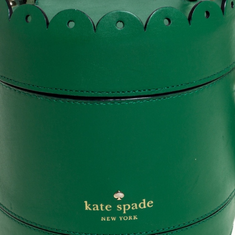 Pre Owned Kate Spade Green Leather Watering Can Bag