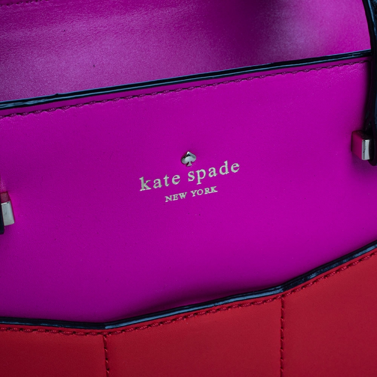 Pre Owned Kate Spade Tri Color Leather 2 Park Avenue Beau Bow Tote