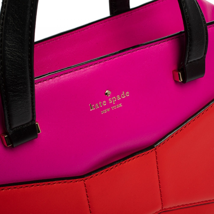 Pre Owned Kate Spade Tri Color Leather 2 Park Avenue Beau Bow Tote