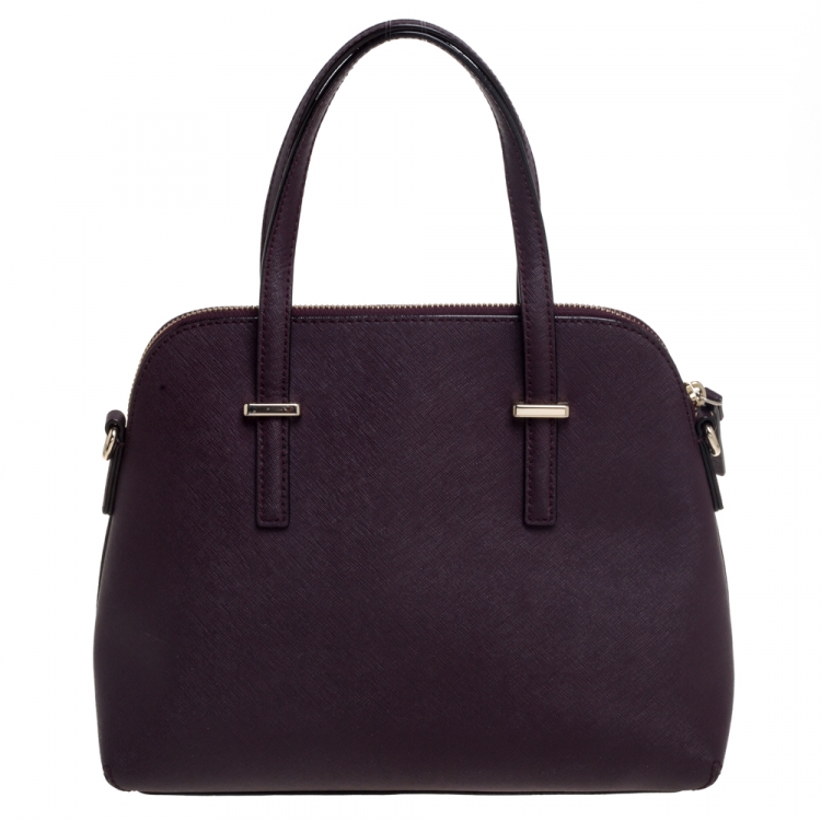 Pre Owned Kate Spade Burgundy Leather Dome Satchel 