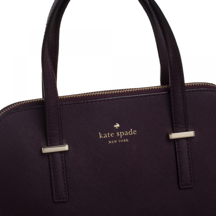 Pre Owned Kate Spade Burgundy Leather Dome Satchel 
