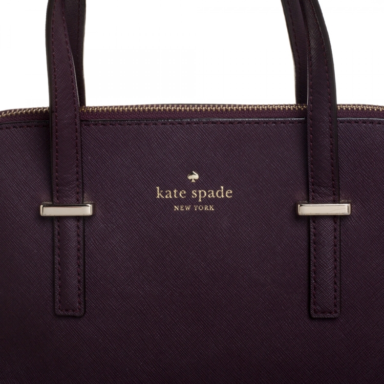 Pre Owned Kate Spade Burgundy Leather Dome Satchel 