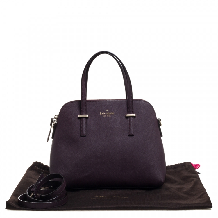 Pre Owned Kate Spade Burgundy Leather Dome Satchel 