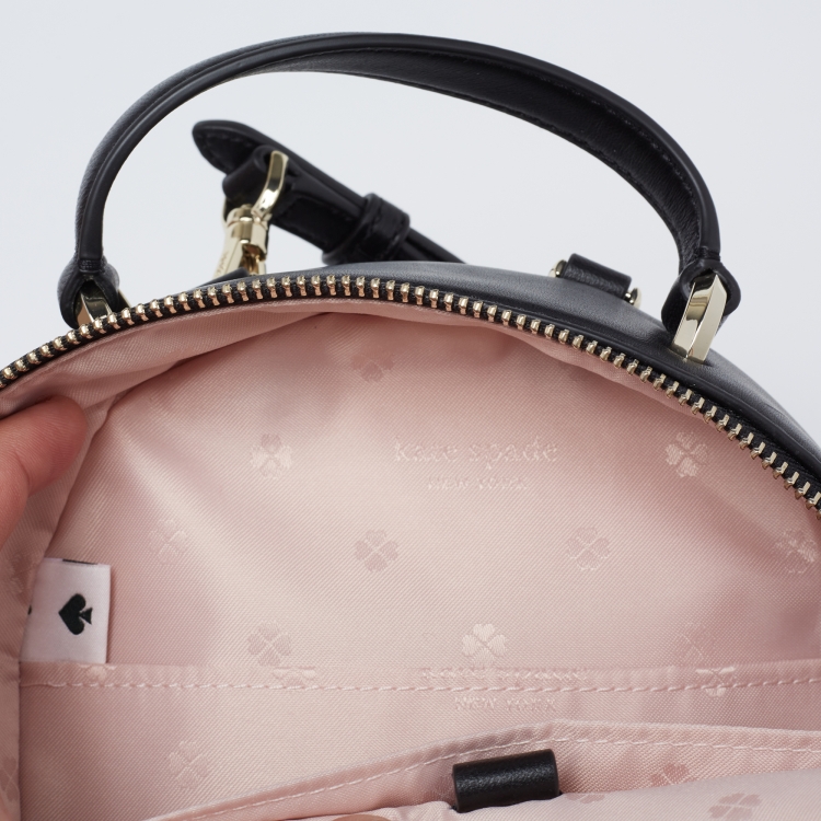 Pre Owned Kate Spade Black Quilted Leather Mini Polly Backpack