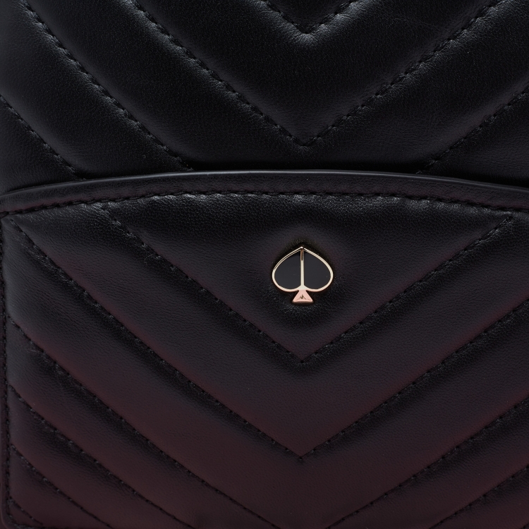 Pre Owned Kate Spade Black Quilted Leather Mini Polly Backpack