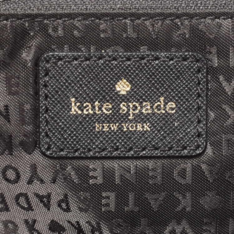 Pre Owned Kate Spade Black Leather Zip Tote