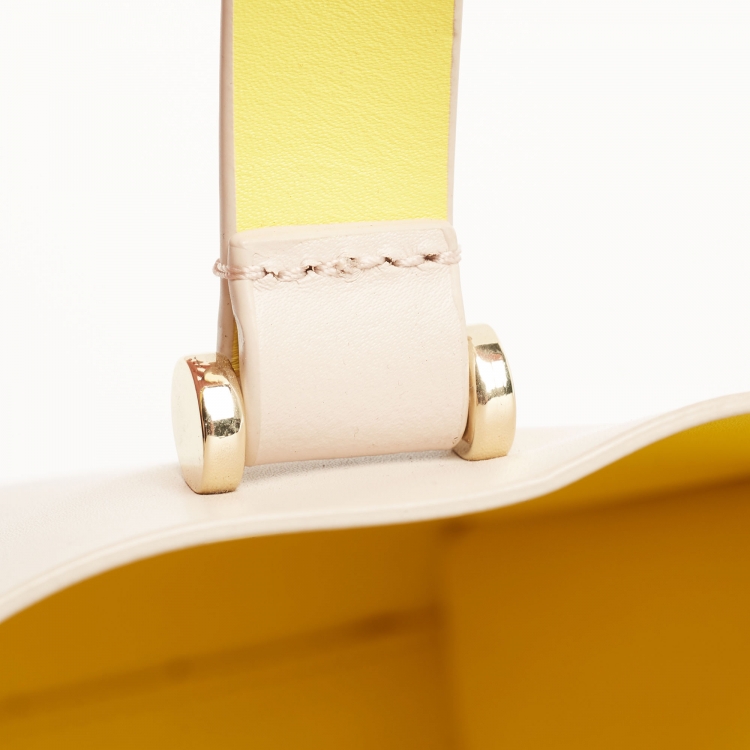 Pre Owned Kate Spade Light Beige/Yellow Leather Arbour Hill Kyra Tote