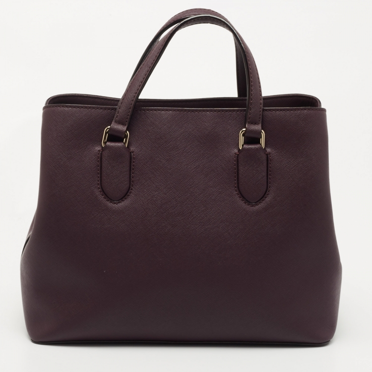 Pre Owned Kate Spade Plum Leather Laurel Way Evangelie Tote  