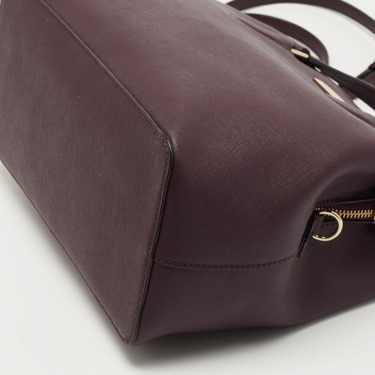 Pre Owned Kate Spade Plum Leather Laurel Way Evangelie Tote  