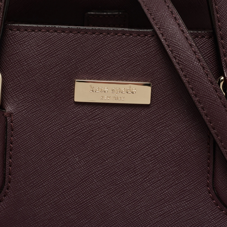 Pre Owned Kate Spade Plum Leather Laurel Way Evangelie Tote  