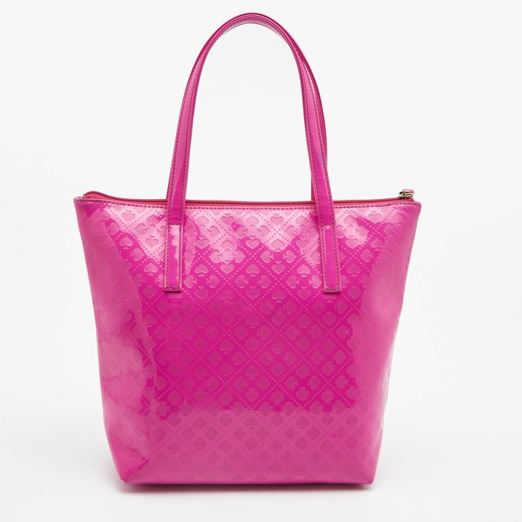 Pre Owned Kate Spade Pink Embossed Patent Leather Tote