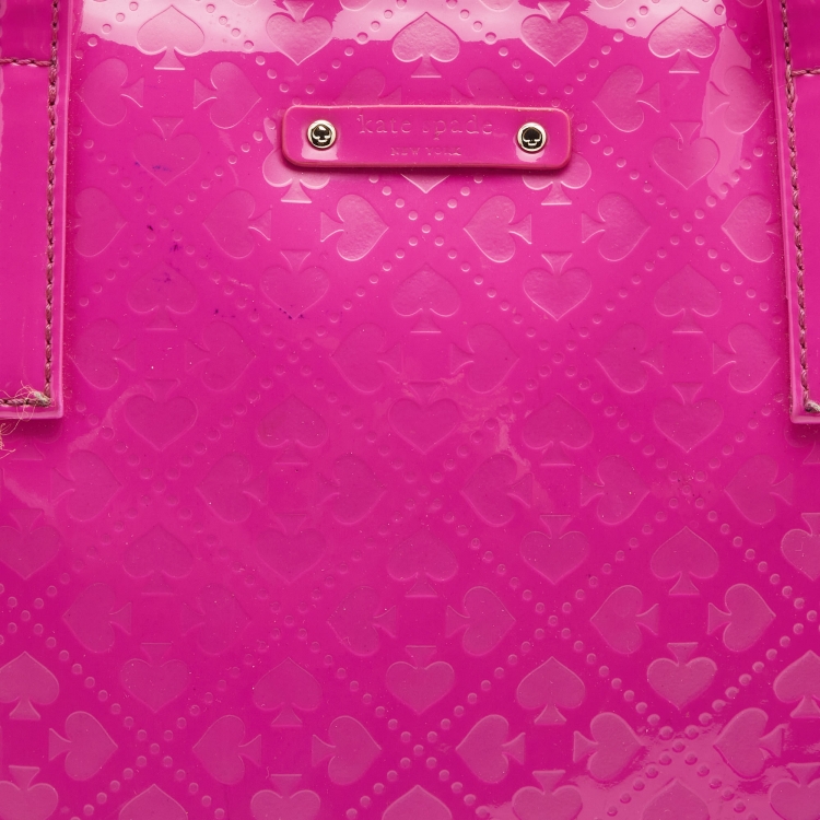 Pre Owned Kate Spade Pink Embossed Patent Leather Tote