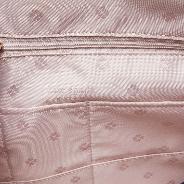 Pre Owned Kate Spade Black Leather Large Al Day Zip Tote