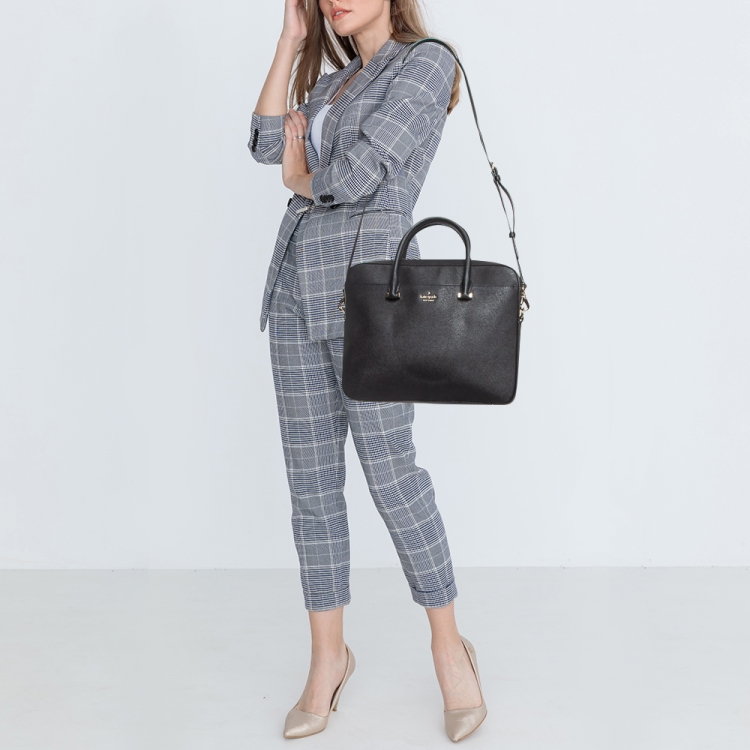 Pre Owned Kate Spade Black Leather Laptop Bag
