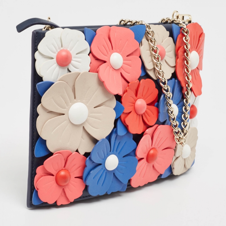 Pre Owned Kate Spade Multicolor Leather New York Daisy Lane Sima Chain Clutch