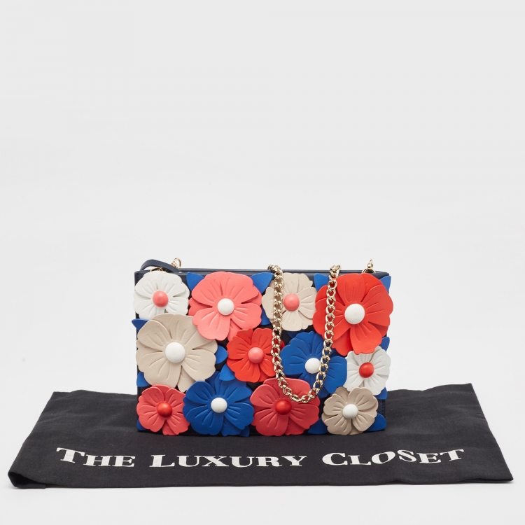 Pre Owned Kate Spade Multicolor Leather New York Daisy Lane Sima Chain Clutch