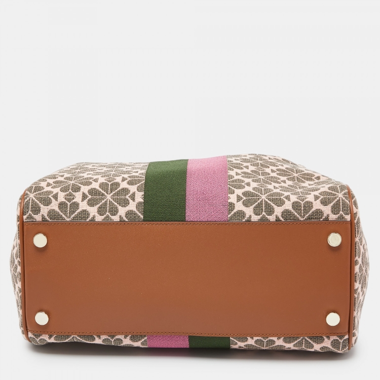 Pre Owned Kate Spade Multicolor Canvas and Leather Shopper Tote