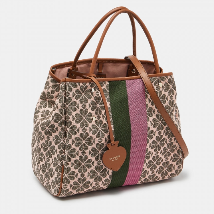 Pre Owned Kate Spade Multicolor Canvas and Leather Shopper Tote
