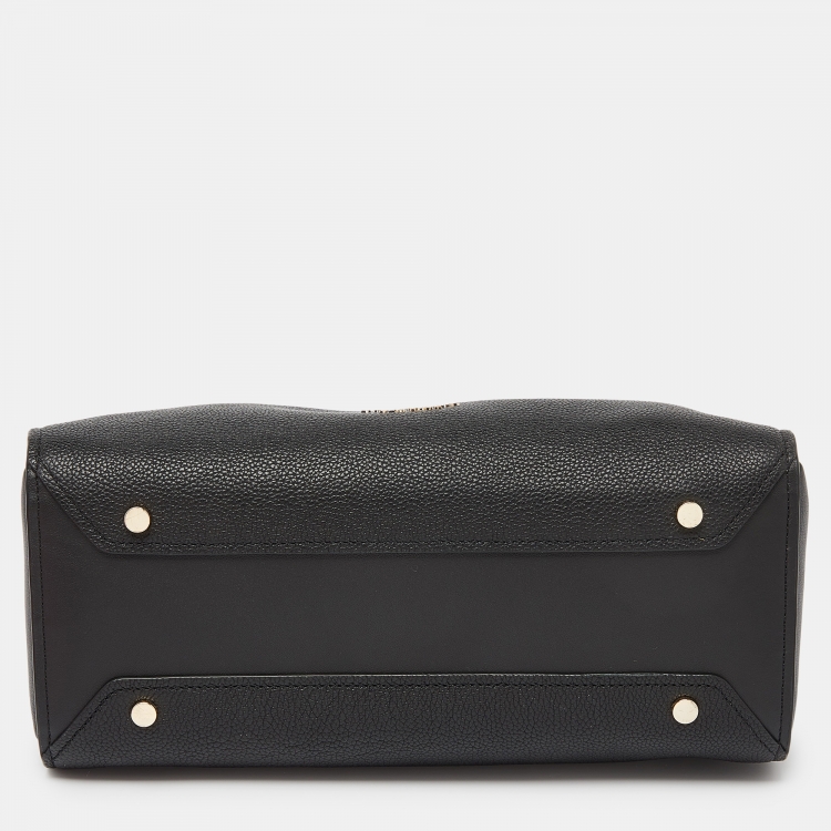 Pre Owned Kate Spade Black Leather Top Zip Satchel