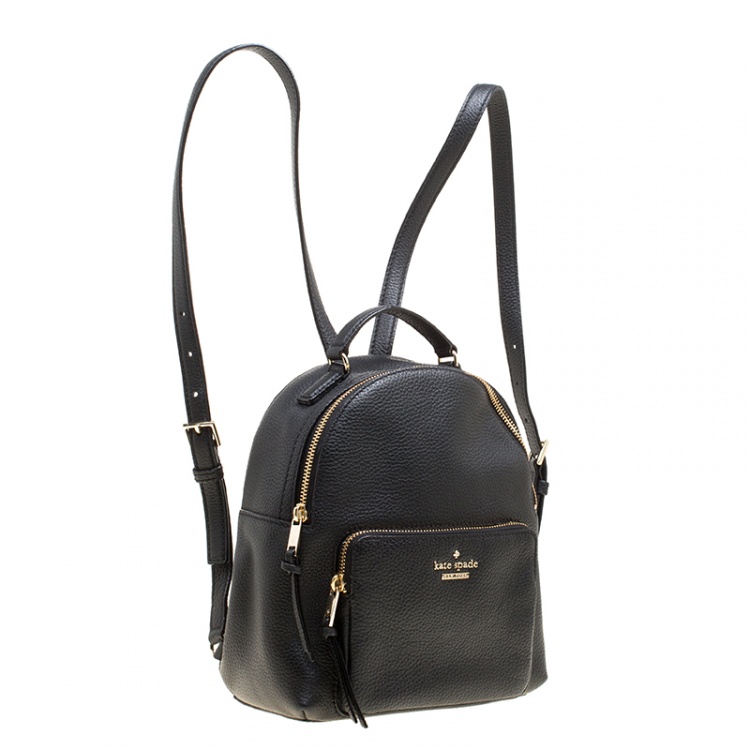 Pre Owned Kate Spade Black Leather Jackson Backpack