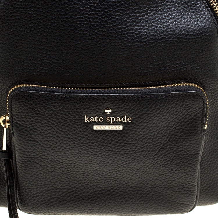 Pre Owned Kate Spade Black Leather Jackson Backpack