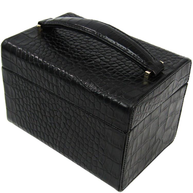 Pre Owned Kate Spade Black Embossed Leather Madison Avenue Collection Vanity Box