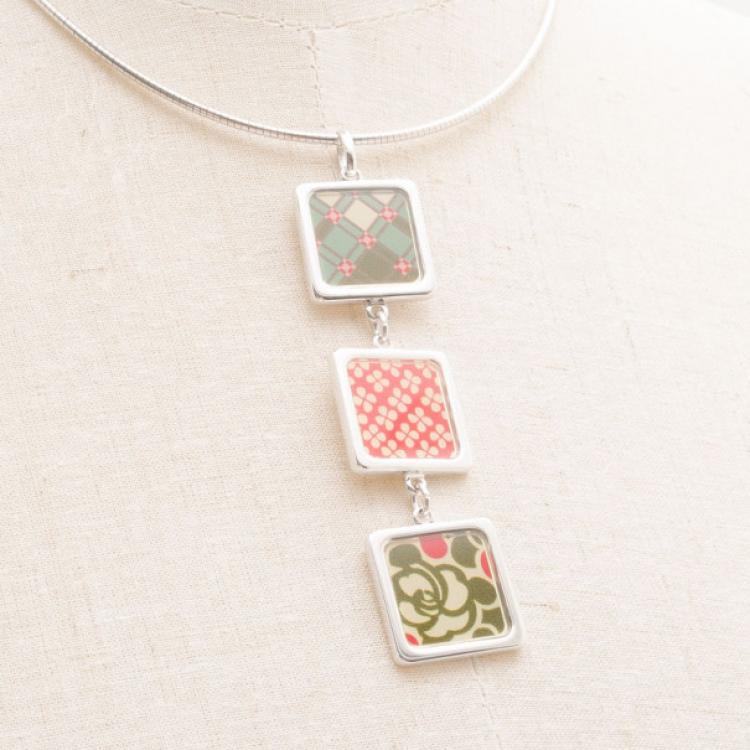 Pre Owned KENZO Silver & Enamel Dangling Necklace 