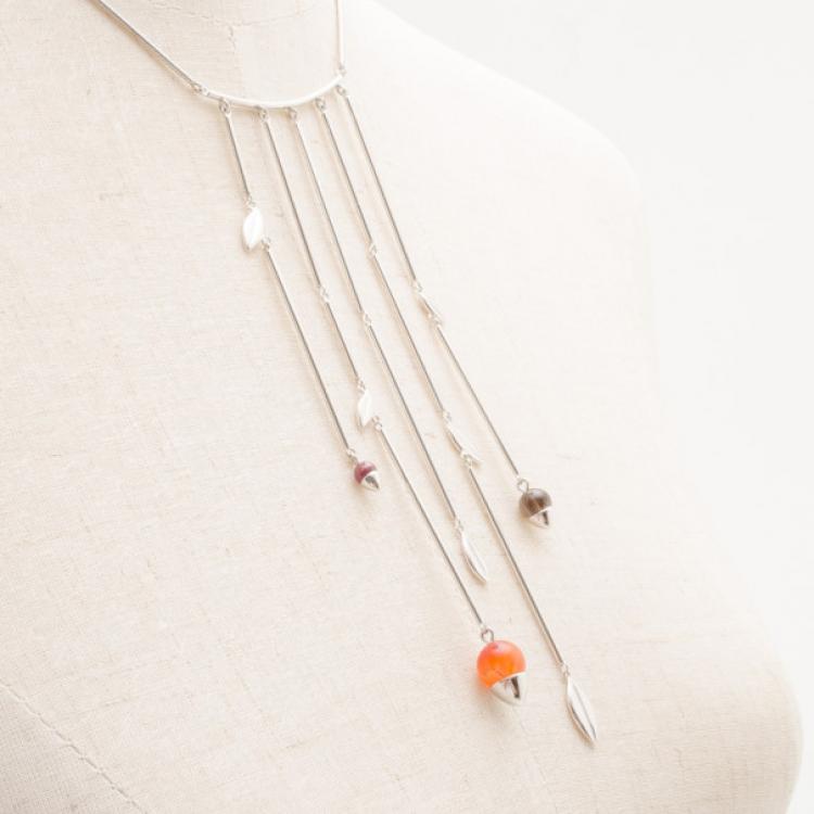 Pre Owned KENZO Silver Bib Necklace