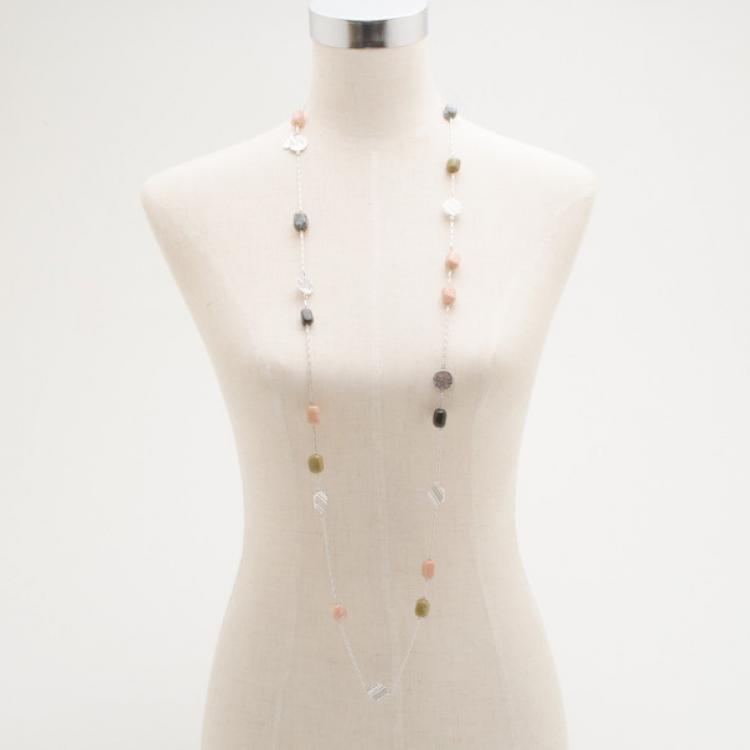 Pre Owned KENZO 120 CM Silver Beads Necklace