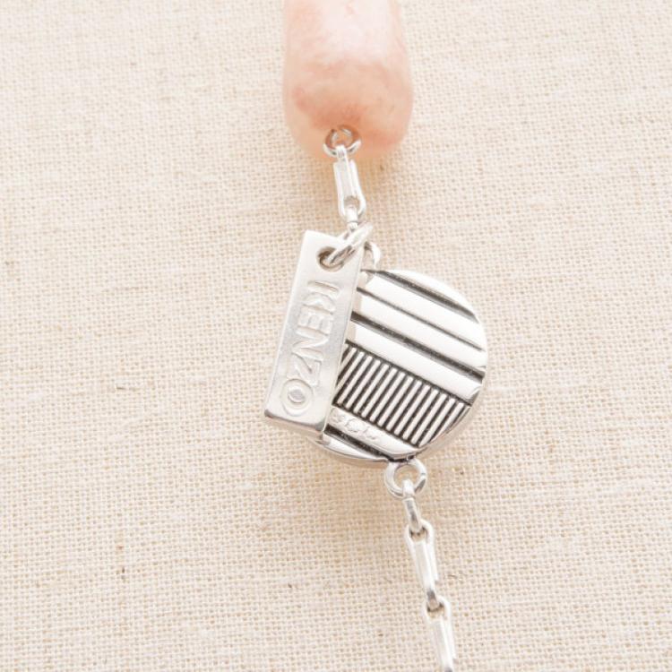 Pre Owned KENZO 120 CM Silver Beads Necklace