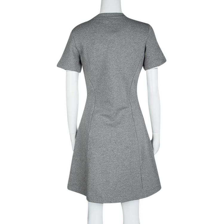 Pre Owned Kenzo Grey Tiger Motif Rainbow Sweatshirt Dress M