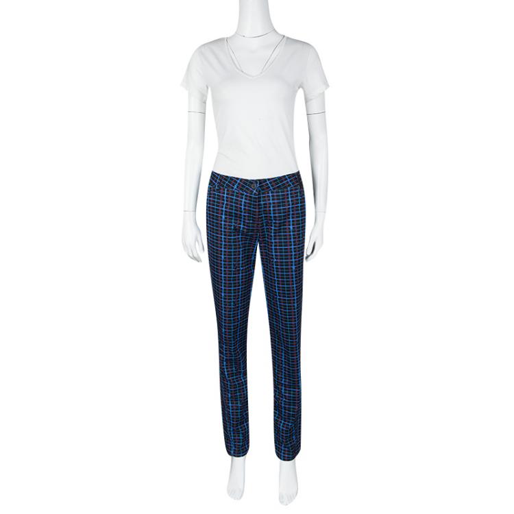 Pre Owned Kenzo Multicolor Printed Denim Straight Fit Jeans L