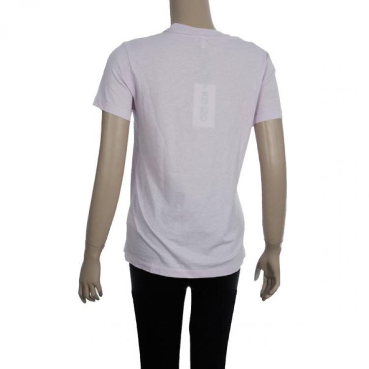 Pre Owned Kenzo Pink Printed T-Shirt M