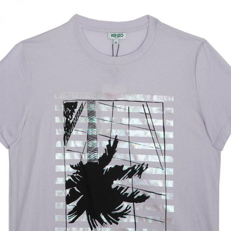 Pre Owned Kenzo Pink Printed T-Shirt M