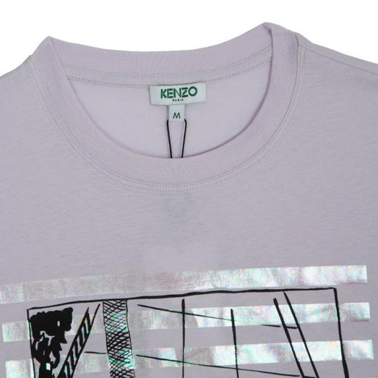 Pre Owned Kenzo Pink Printed T-Shirt M