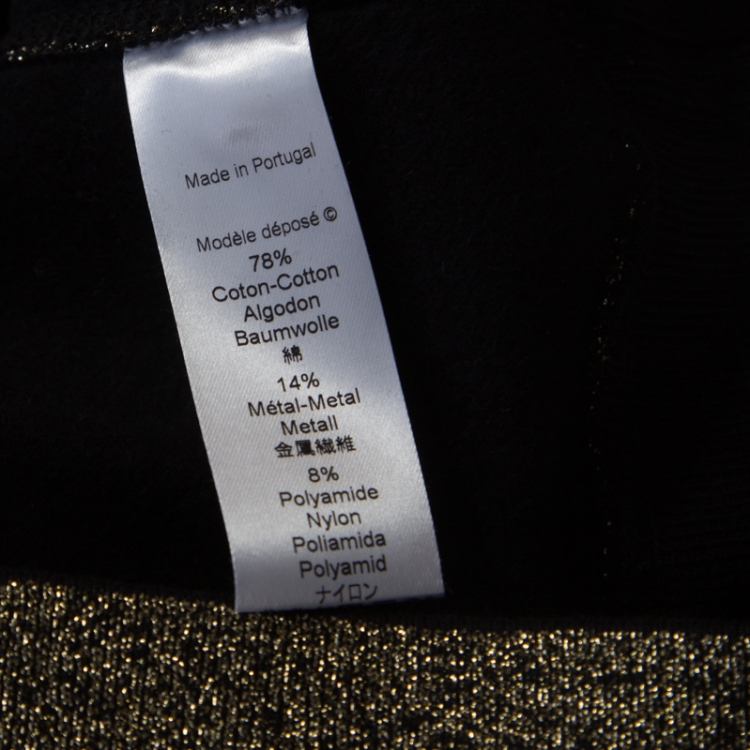Pre Owned Kenzo Metallic Gold Knit Iconic Embroidered Tiger Motif Sweatshirt M  